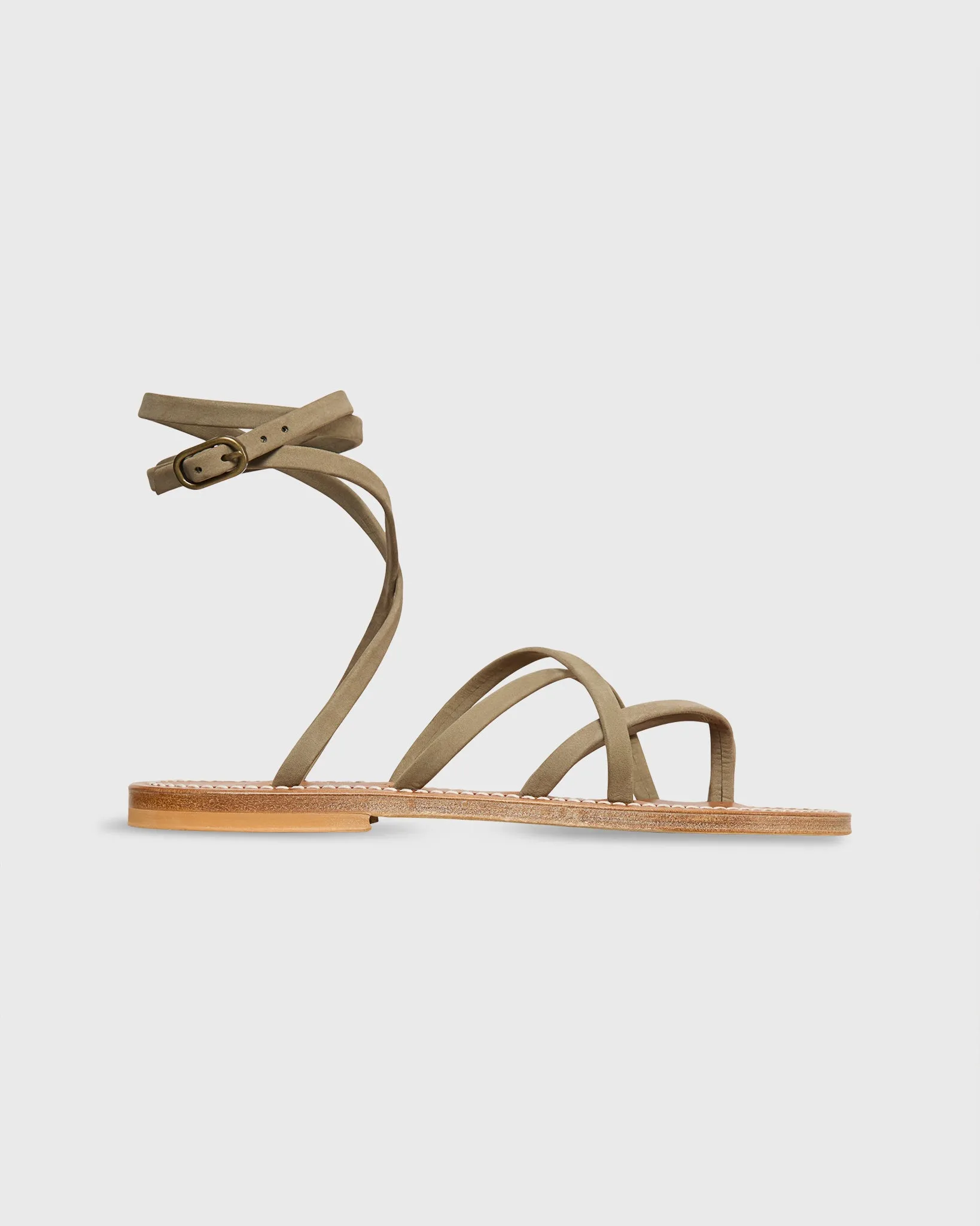 Zenobie Sandal in Khaki Nubuck