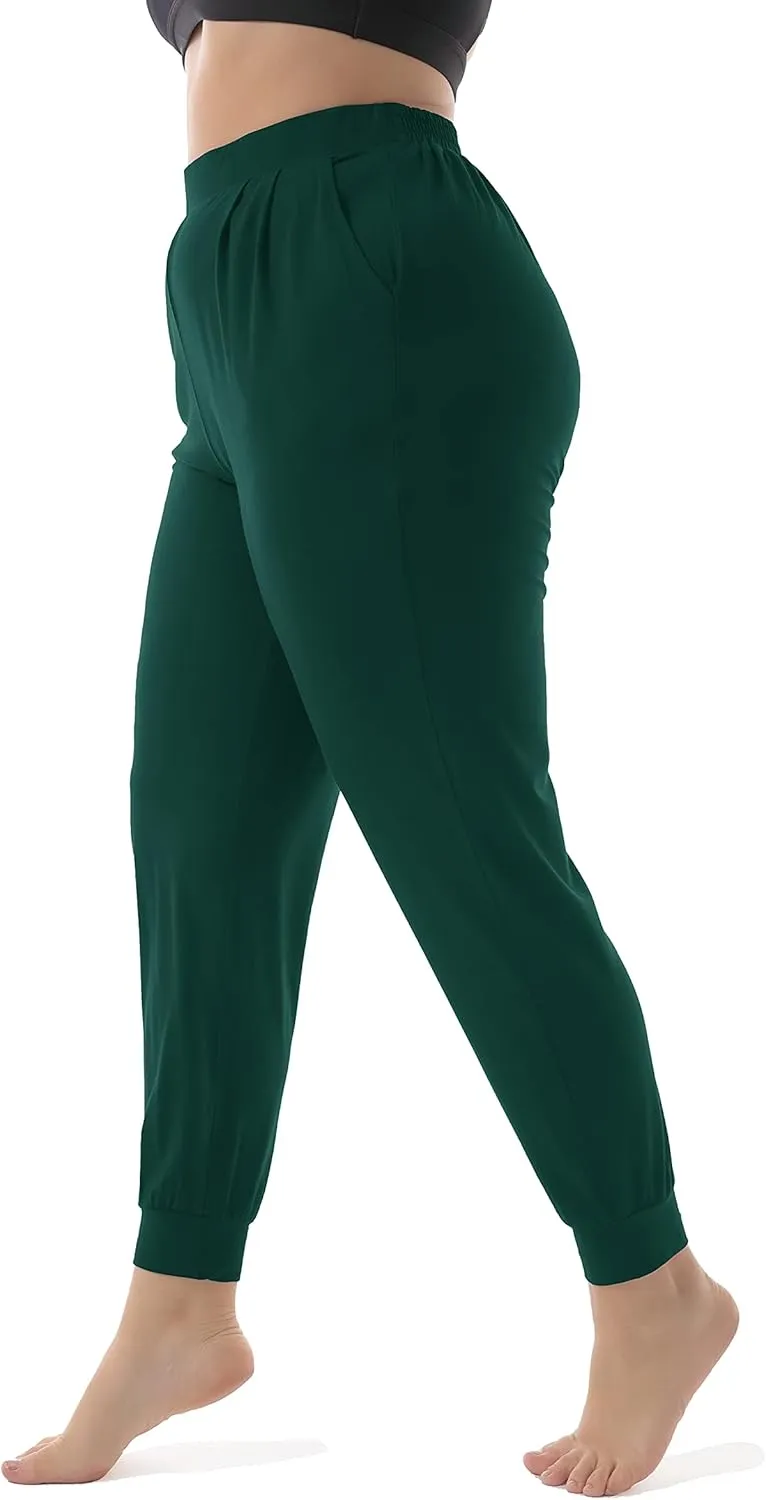 ZERDOCEAN Women's Plus Size Casual Lounge Pants Stretchy Relaxed Jogger Yoga Pants with Pockets