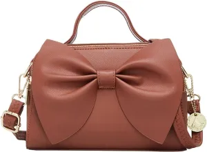 ZiMing Crossbody Bag for Women Vegan Leather Purse Small Satchel Handbags Bowknot Bags Shoulder Crossbody Bag Zip Pockets Bag