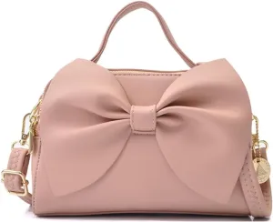 ZiMing Crossbody Bag for Women Vegan Leather Purse Small Satchel Handbags Bowknot Bags Shoulder Crossbody Bag Zip Pockets Bag